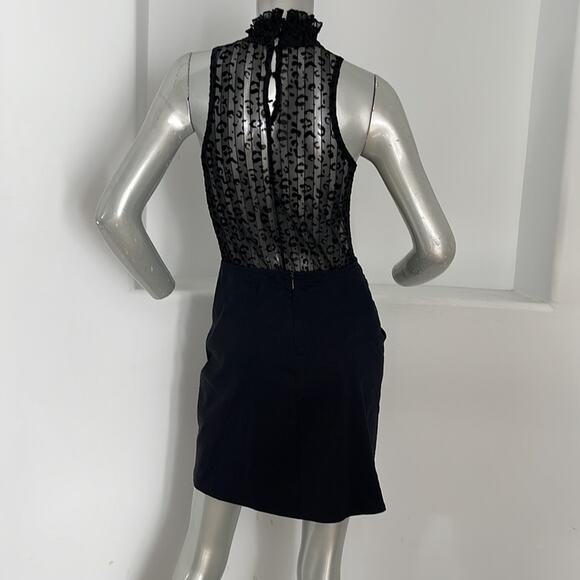 A.L.C. Black Mini Skirt Asymmetrical Ruching Construction  with U-ring Detail - Picture 3 of 11